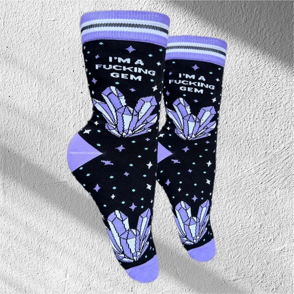 I’m a Fu€k!ng Gem Crystal-themed Crew Socks